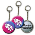2" Round Metallic Key Chain w/ 3D Lenticular Changing Color Effects - Pink/Purple (Custom)